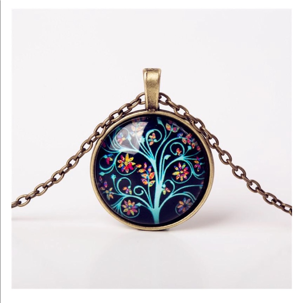 Monochromatic Tree of Life Pendant Necklace